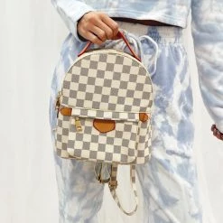 Indie Mae Checkered Mini Backpack Handbags