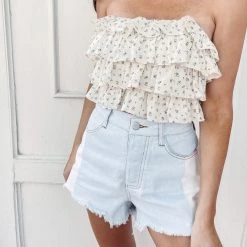Indie Collection New Arrivals Two-Toned Denim Shorts