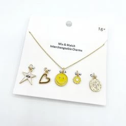 Indie Collection Smile Necklace Charm Set New Arrivals