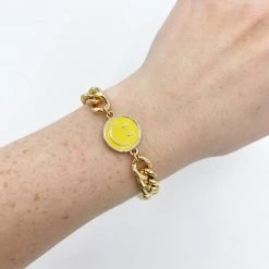Indie Collection New Arrivals Smiley Face Chain Bracelet