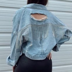 Indie Mae Rhinestone Denim Jacket