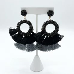 Indie Mae Black+White Tassel Earring Sale