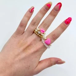 Indie Collection Pink Heart Ring Set New Arrivals