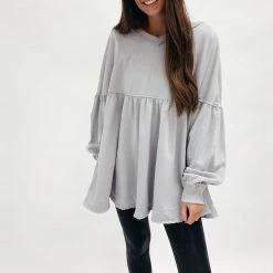 Indie Mae Oversized Peplum Pullover Clothes