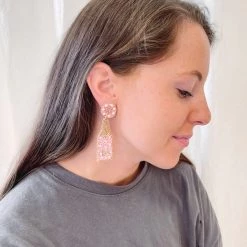 Indie Collection The Pearl Champagne Earrings