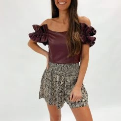 Indie Mae Clothes Adair Snakeprint Shorts