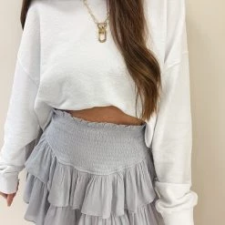 Indie Collection Smocked Skirt - Grey New Arrivals