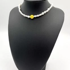 Indie Collection Pearl Smiley Face Necklace