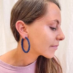 Indie Collection Gemma Beaded Hoops USA Collection