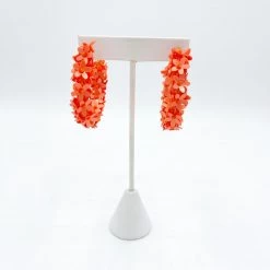 Indie Collection Orange Flower Hoop Earrings New Arrivals