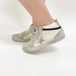 Indie Collection Off White Mid Top Sneakers