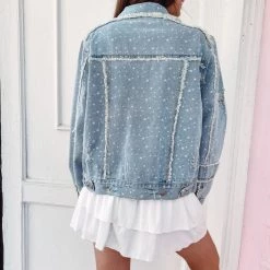 Indie Collection New Arrivals Multi Star Denim Jacket