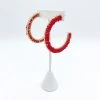 Indie Collection USA Collection Red Beaded Hoops