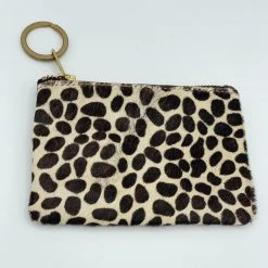 Indie Mae Giraffe Printed Leather Pouch Leather Accessories