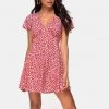 Indie Mae Red Floral Mini Dress