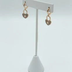 Indie Mae Locked Heart Crystal Huggies