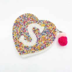 Indie Collection Initial Beaded Coin Pouch