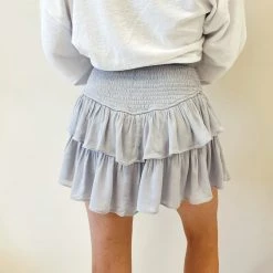 Indie Collection Smocked Skirt - Grey New Arrivals