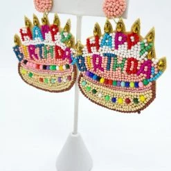 Indie Collection New Arrivals Happy Birthday Earrings