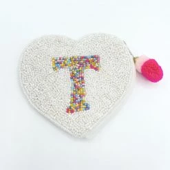 Indie Collection Initial Beaded Coin Pouch