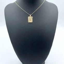Indie Mae Jewelry Rectangle Initial Card Necklace