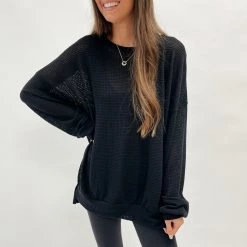 Indie Mae Savannah Waffle Pullover