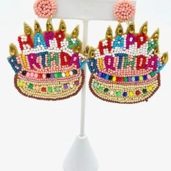 Indie Collection New Arrivals Happy Birthday Earrings