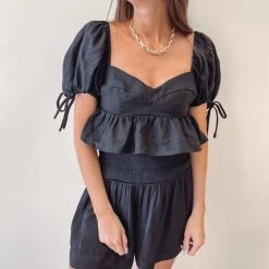 Indie Collection New Arrivals Gemma Peplum Top