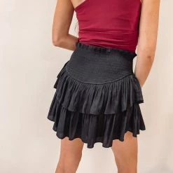 Indie Collection Smocked Skirt- Black New Arrivals