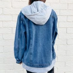 Indie Mae Oversized Hooded Denim Jacket Clothes