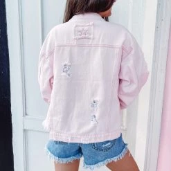 Indie Collection Pink Distressed Jacket