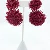Indie Collection New Arrivals Burgundy Beaded Earrings