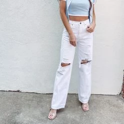 Indie Collection Clothes White Dad Jeans