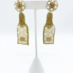 Indie Collection The Pearl Champagne Earrings