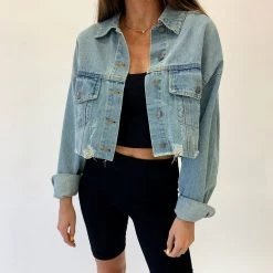Indie Mae Clothes Distressed Denim Jacket