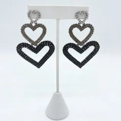 Indie Mae Jewelry The Double Heart Crystal Earrings