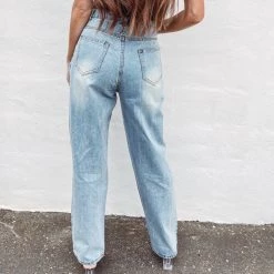 Indie Collection New Arrivals Asymmetric Distressed Jeans