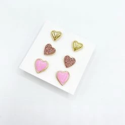 Indie Collection Heart Stud Earring Set New Arrivals