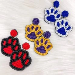 Indie Collection New Arrivals Paw Print Earrings