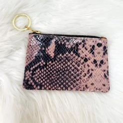 Indie Mae Leather Accessories Snakeskin Printed Leather Pouch