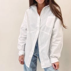 Indie Collection New Arrivals White Button Down