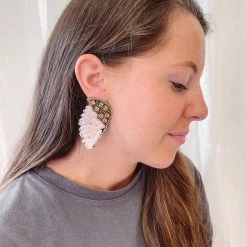 Indie Collection New Arrivals Jessi Blush Wing Earrings