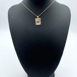 Indie Mae Jewelry Rectangle Initial Card Necklace