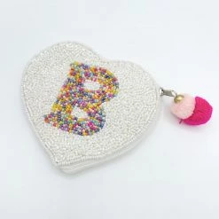 Indie Collection Initial Beaded Coin Pouch