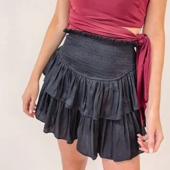 Indie Collection Smocked Skirt- Black New Arrivals