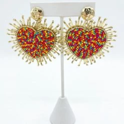 Indie Collection The Amelia Colorful Heart Earrings