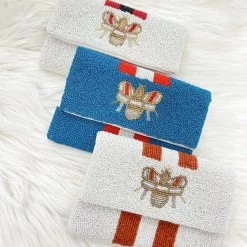 Indie Collection Accessories Small Beaded Bee Crossbody + Clutch