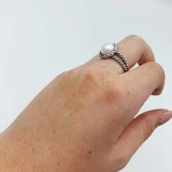 Indie Mae The Sterling Silver Pearl Cable Ring 8 Indie Mae The Sterling Silver Pearl Cable Ring