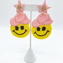 Indie Collection New Arrivals Nashville Smiley Face Earrings