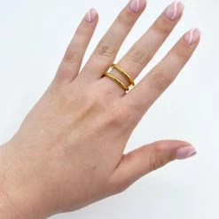 Indie Collection Gold Crossover Ring